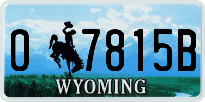 WY license plate 07815B