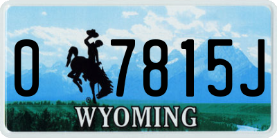 WY license plate 07815J