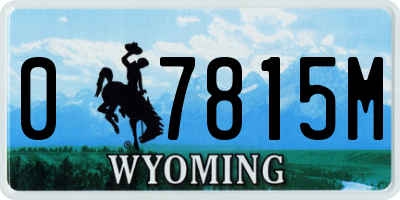 WY license plate 07815M