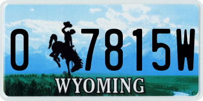 WY license plate 07815W