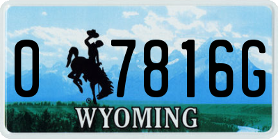 WY license plate 07816G