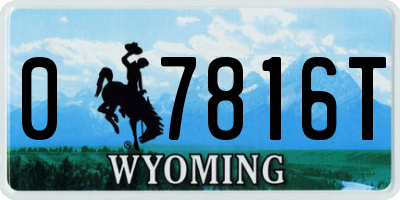 WY license plate 07816T