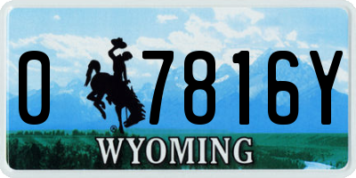 WY license plate 07816Y