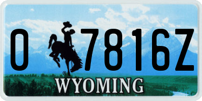 WY license plate 07816Z