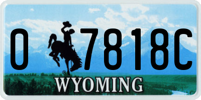 WY license plate 07818C