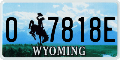 WY license plate 07818E