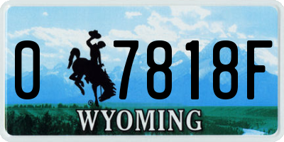 WY license plate 07818F