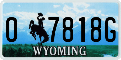 WY license plate 07818G