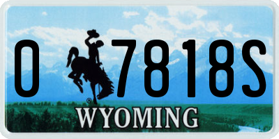 WY license plate 07818S
