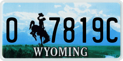 WY license plate 07819C