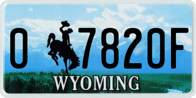 WY license plate 07820F
