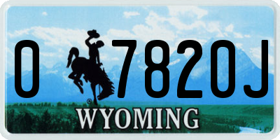 WY license plate 07820J