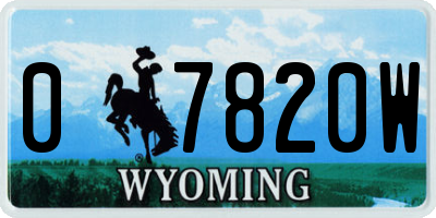 WY license plate 07820W