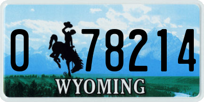 WY license plate 078214