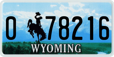 WY license plate 078216
