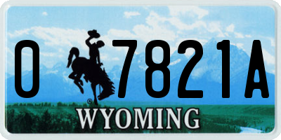 WY license plate 07821A