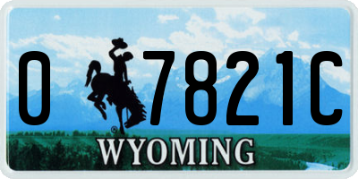 WY license plate 07821C