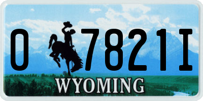WY license plate 07821I