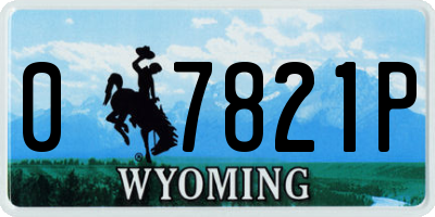 WY license plate 07821P
