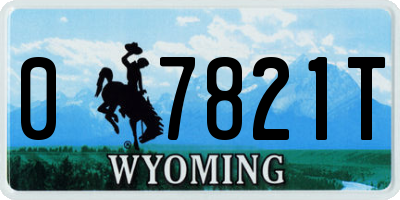 WY license plate 07821T