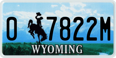 WY license plate 07822M
