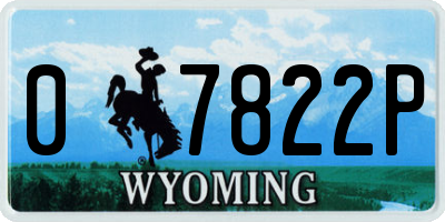 WY license plate 07822P