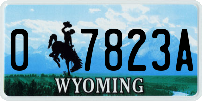 WY license plate 07823A