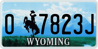 WY license plate 07823J