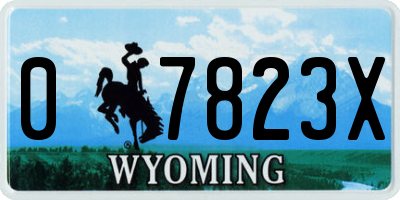 WY license plate 07823X