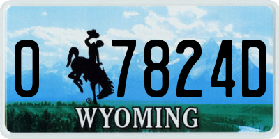 WY license plate 07824D