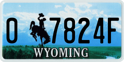 WY license plate 07824F