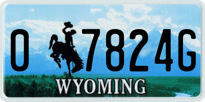 WY license plate 07824G