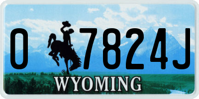 WY license plate 07824J
