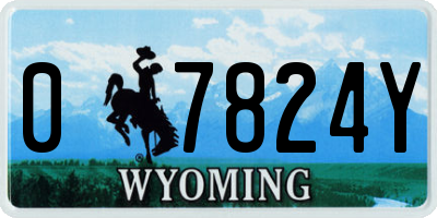 WY license plate 07824Y