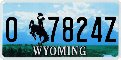 WY license plate 07824Z