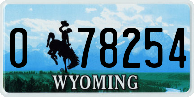 WY license plate 078254