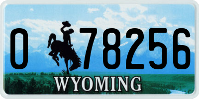 WY license plate 078256