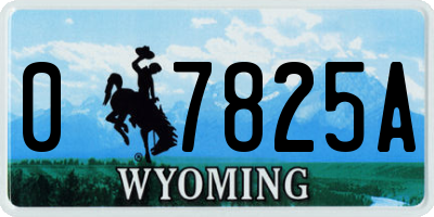 WY license plate 07825A