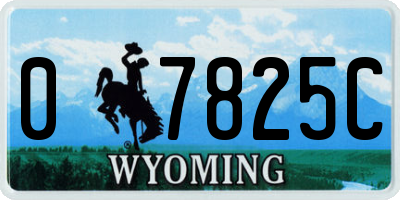 WY license plate 07825C