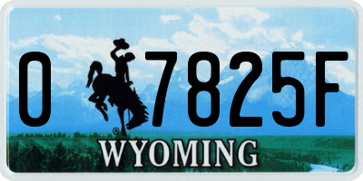 WY license plate 07825F