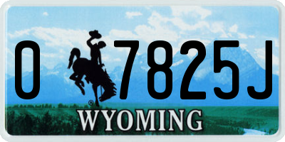 WY license plate 07825J
