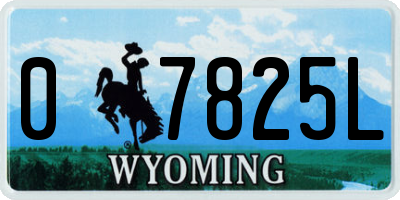 WY license plate 07825L