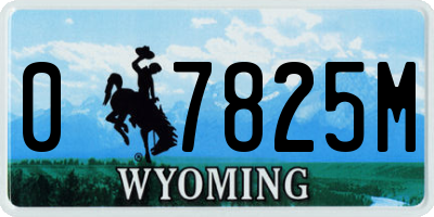 WY license plate 07825M
