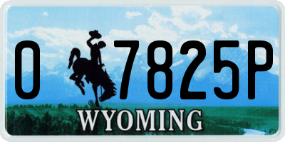 WY license plate 07825P