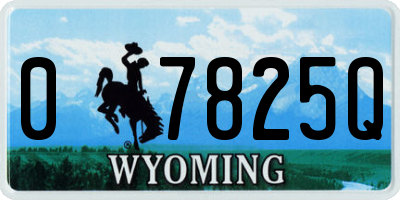 WY license plate 07825Q