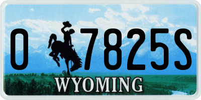 WY license plate 07825S