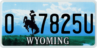 WY license plate 07825U