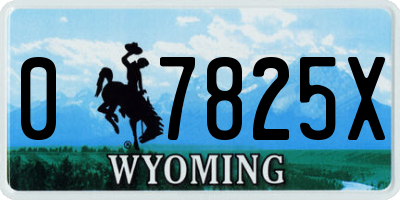 WY license plate 07825X