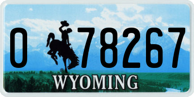 WY license plate 078267