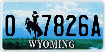 WY license plate 07826A